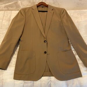 J.Crew Ludlow Blazer Men’s 38R Italian Cotton Larusmiani Fabric Khaki Tan